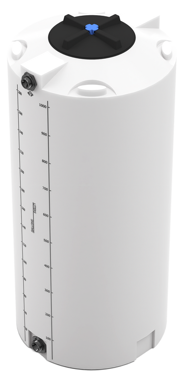 300 GAL PROCHEM® POTABLE WATER TANK W/BULKHEAD FITTINGS - LPE 1.0 FDA - NATURAL - DIA 35